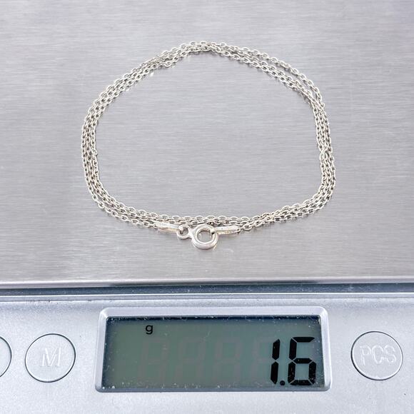 Cable Link Necklace | Vintage Sterling Silver 925 | 18” - Picture 3 of 3